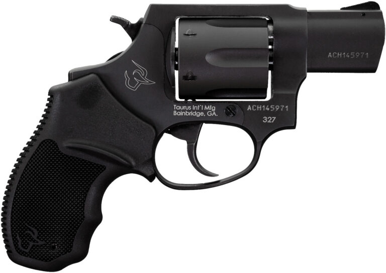 Taurus 232721 327 Small Frame 327 Federal Mag 6rd 2" Matte Black Carbon Steel Barrel, Cylinder & Frame, Black Finger Groove Rubber Grip, Hammer Safety