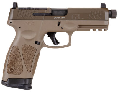 Taurus 1G3P941TAC G3  9mm Luger 17+1 4.50″ Threaded Barrel, FDE Polymer Frame With Picatinny Acc. Rail, T.O.R.O Optic Cut Patriot Brown Cerakote Steel Slide, Re-Strike Capability, No Manual Safety