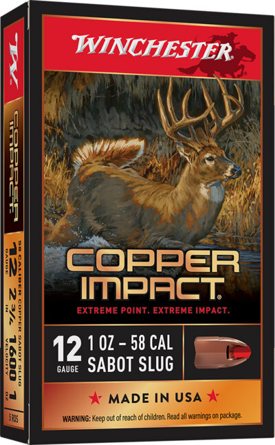 Winchester Ammo X12CLF Copper Impact  12Gauge 2.75″ 1oz Sabot Slug Shot 5 Per Box/20 Case