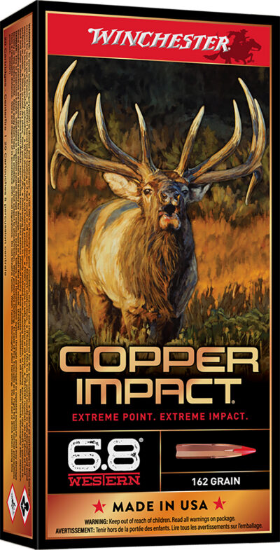 Winchester Ammo X68WCLF Copper Impact 6.8 Western 162 gr 2875 fps Copper Extreme Point Lead-Free