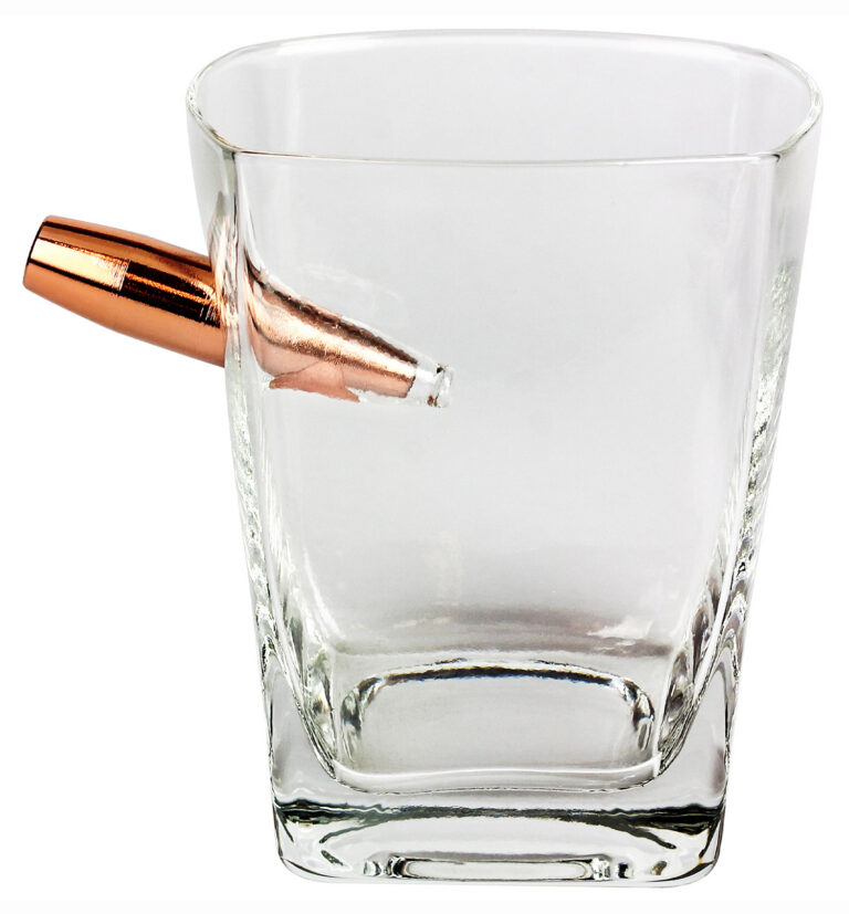 Caliber Gourmet CBGLMSWHISKEY Last Man Standing Bullet Whiskey Glass Clear Glass