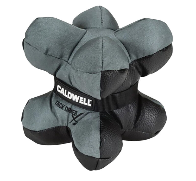 Caldwell 1102666 Tack Driver X Mini with Gray & Black Finish, Rubber Bottom, Plastic Pellet Filled, weighs 1.50 lbs & 5.50" W x 5.50" H x 5.50" D Dimensions