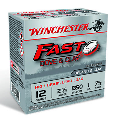 Winchester Ammo WFD127B Fast Dove & Clay High Brass 12Gauge 2.75″ 1oz 7.5Shot 25 Per Box/10 Case