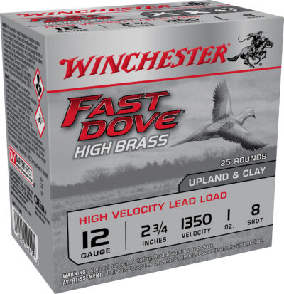 Winchester Ammo WFD128B Fast Dove & Clay High Brass 12Gauge 2.75″ 1oz 8Shot 25 Per Box/10 Case