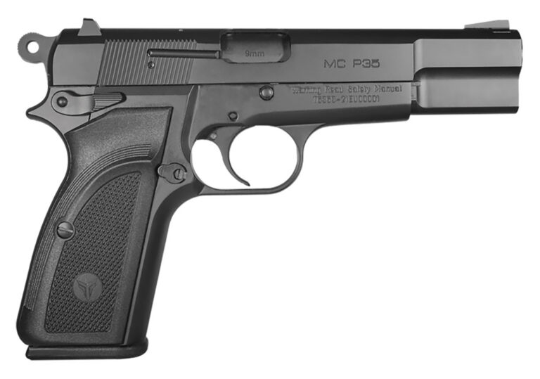 EAA GIRSAN 390450 MC P35  9mm Luger 15+1, 4.87" Black Steel Barrel, Black Serrated Steel Slide, Matte Black Steel Frame Black, Checkered Polymer Grip, Ambidextrous