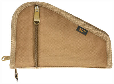 Bulldog BDT619T Deluxe Pistol Case With Pocket & Sleeve, Tan Water-Resistant Outer Shell, Impact-Resistant Padding, Heat-Resistant Quilted Lining 9″L x 6″H