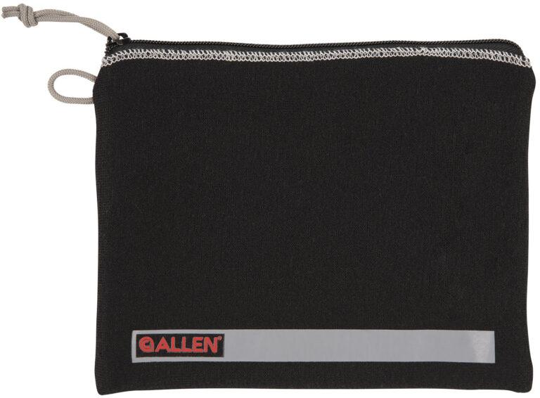 Allen 3628 Pistol Pouch Black Polyester w/Lockable Zippers, ID Label & Fleece Lining Holds Full Size Handgun 7" L x 9" W Interior Dimensions
