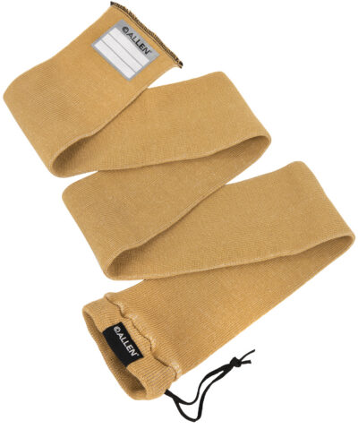 Allen 13172 Stretch Knit Gun Sock Coyote Silicone-Treated Knit w/Custom ID Labeling Holds Rifles with Scope or Shotguns 52″ L x 3.75″ W Interior Dimensions