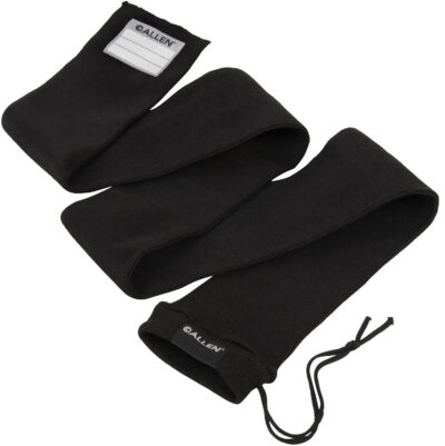 Allen 13173 Stretch Knit Gun Sock Black Silicone-Treated Knit w/Custom ID Labeling Holds Rifles with Scope or Shotguns 52″ L x 3.75″ W Interior Dimensions