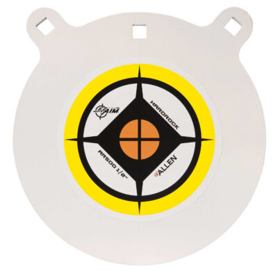 EZ-Aim 15600 Hardrock  10″ AR500 Steel Gong Shooting Target .50″ Thickness White / Yellow / Black