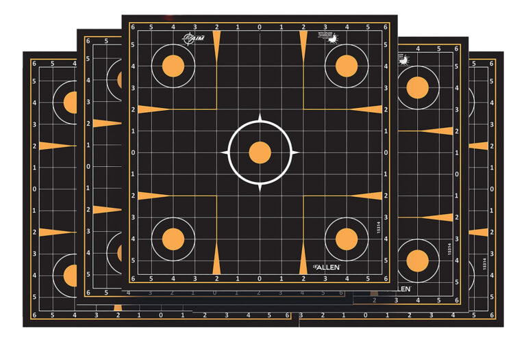 EZ-Aim 1531410 Splash Reactive Self-Adhesive Paper Black/Orange 12"x12" Sight-In Grid 10 Pack