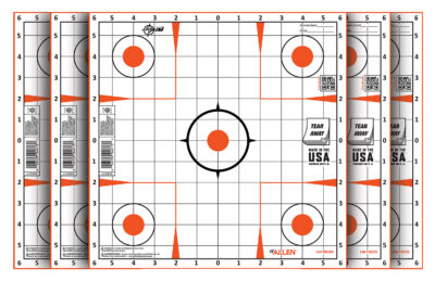 EZ-Aim 15333100 Sight-In  Grid Paper Self-Adhesive 12″ x 12″ Orange/White 100 Per Pack