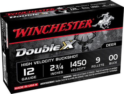 Winchester Ammo SB1200 Double X High Velocity 12Gauge 2.75″ 9Pellets 00Buck Shot 5 Per Box/50 Case