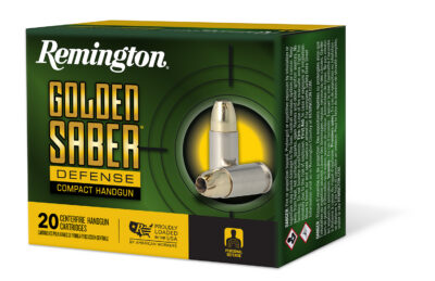 Remington Ammunition 27617 Golden Saber Defense 38Special+P 125gr Brass Jacketed Hollow Point 20 Per Box/25 Case