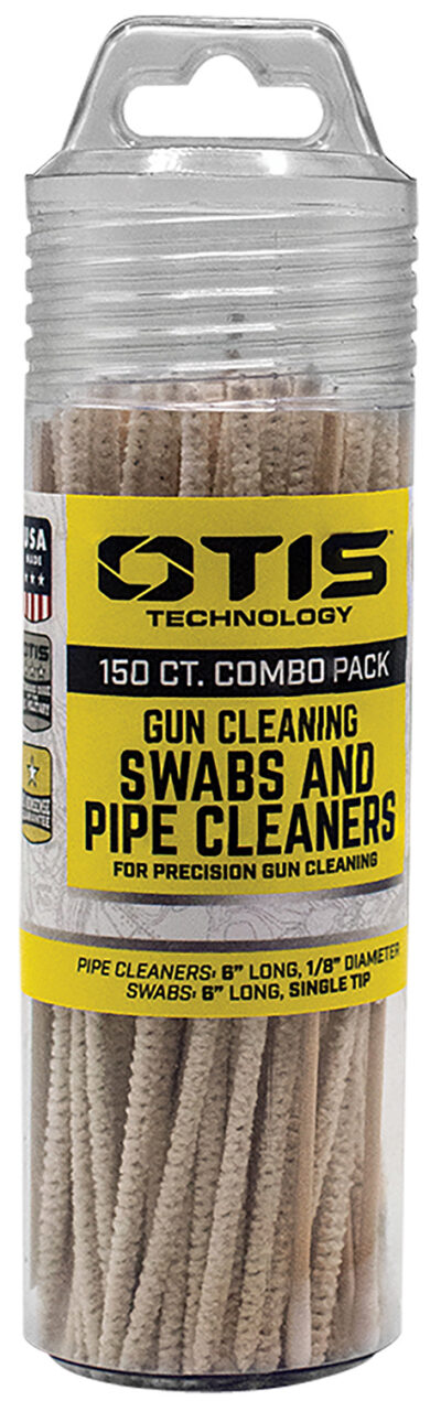 Otis FG241857 Swabs & Pipe Cleaners Combo Pack Cotton/Wood 6″ Long 100 Swabs/50 Pipe Cleaners Includes Reusable Storage Tube