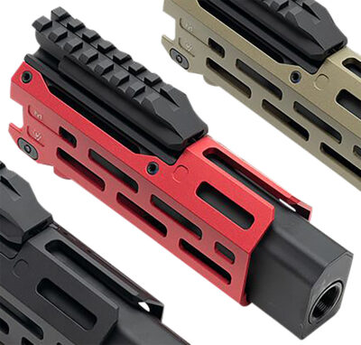 Strike Industries CEVOHG6RED Strike  6″ M-Lok Red Aluminum with Faux Suppressor for CZ Scorpion EVO (7.72″ Barrel Length)