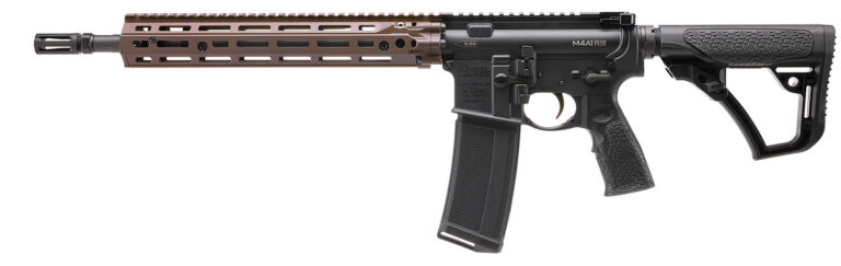 Daniel Defense 0219104238047 M4A1 RIII 5.56x45mm NATO 16" 30+1, Black Rec/Furniture, OEM Stock & Grip, FDE M-Lok Handgaurd, Ambi Controls, Pinned & Welded Flash Hider