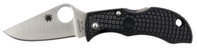 Spyderco MBKP Manbug  1.95″ Folding Plain Stonewashed VG-10 SS Blade, Black FRN Handle