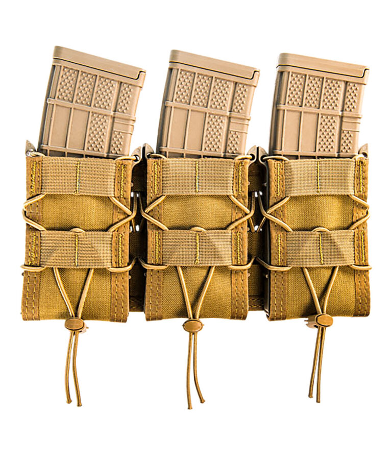 High Speed Gear 45TA00CB TACO Shingle Mag Pouch Triple Coyote Brown Nylon MOLLE Compatible w/ Rifle