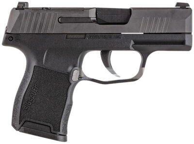 Sig Sauer 365380BSS P365  Micro-Compact 380 ACP 10+1 3.10″ Black Carbon Steel Barrel, Black Nitron Optic Ready/Serrated Slide & Frame w/Sig Rail, Black Polymer Grips, Right Hand
