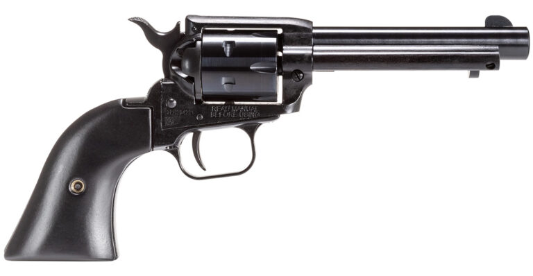 Heritage Mfg RR22B4-BBK Rough Rider  22 LR 6 Shot 4.75" Black Oxide Alloy Steel Barrel, Black Zinc Alloy Frame, Black Oxide Cylinder, Black Laminate Wood Grip