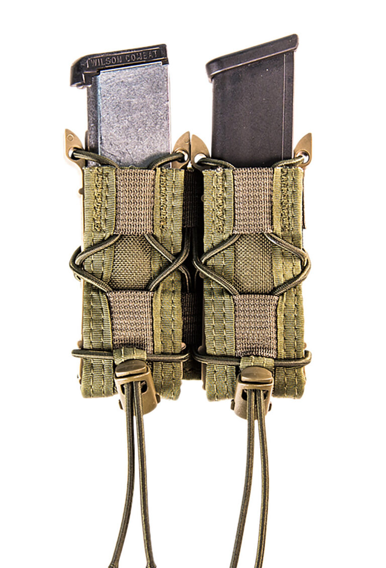 High Speed Gear 11PT02OD TACO Mag Pouch Double OD Green Nylon MOLLE Compatible w/ Pistol