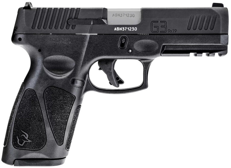Taurus 1G3B94117 G3 9mm Luger 17+1 4" Barrel, Black Finish Picatinny Rail Frame, Serrated Matte Black Tenifer Steel Slide, Polymer Grip Includes 2 Mags