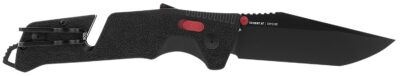 S.O.G SOG11120441 Trident AT 3.70″ Folding Tanto Plain Black TiNi Cryo D2 Steel Blade/Black w/Red Accents GRN Handle Features Line Cutter/Glass Breaker