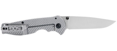 S.O.G SOG14180157 Flash FL 3.40″ Folding Drop Point Plain Satin 4116 Stainless Steel Blade/Silver Stainless Steel Handle Includes Pocket Clip