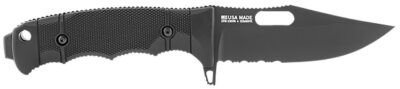 S.O.G SOG17210157 Seal FX 4.30″ Fixed Clip Point Part Serrated Black Cerakote CPM S35VN SS Blade/Black GRN/SS Handle Includes Sheath