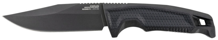 S.O.G SOG17220157 Recondo FX 4.60" Fixed Plain Satin TiNi Full Tang Cryo 440C SS Blade/ Black Overmolded GRN Handle