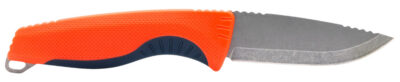 S.O.G SOG17410341 Aegis FX  3.70″ Fixed Drop Point Plain Satin 4116 Krupp SS Blade, Recue Red w/Indigo Accents GRN Handle, Includes Sheath