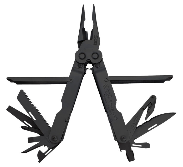 S.O.G SOG-B63N-CP Powerlock V-Cutter Black Oxide 420 Stainless Steel 7" Long Features 18 Tools w/Sheath