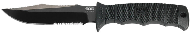 SOG SEAL PUP ELITE BLCK 4.85" W/STH
