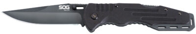 S.O.G SOG-FF11-CP Salute  3.62″ Folding Clip Point Plain Black Hardcased 8Cr13MoV SS Blade Black G10 Handle Includes Belt Clip