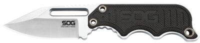 S.O.G SOG-NB1002-C Instinct Mini 1.90″ Fixed Clip Point Plain Satin Polished 5Cr15MoV SS Blade Black/Silver G10/SS Handle Includes Lanyard/Sheath