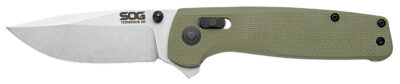 S.O.G SOGTM1022BX Terminus XR 2.95″ Folding Clip Point Plain Stonewashed BD1 Steel Blade Olive Drab Textured G10 Handle Features Box Packaging Includes Pocket Clip