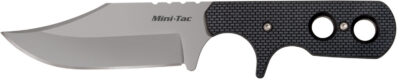 Cold Steel CS-49HCF Mini Tac 3.63″ Fixed Bowie Plain Stone Washed 8Cr13MoV SS Blade/ Black Griv-Ex Handle Includes Bead Chain Lanyard/Sheath