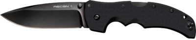 Cold Steel CS27BS Recon 1 4″ Folding Spear Point Plain DLC Coated American S35VN Blade/Black G10 Handle Includes Pocket Clip