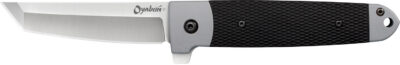Cold Steel CS-26T Oyabun  3.50″ Folding Plain 4034 Stainless Steel Blade/ Griv-Ex Black GRN w/TPR Inlay Handle