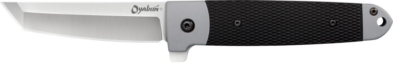 Cold Steel CS-26T Oyabun 3.50" Folding Plain 4034 Stainless Steel Blade/ Griv-Ex Black GRN w/TPR Inlay Handle