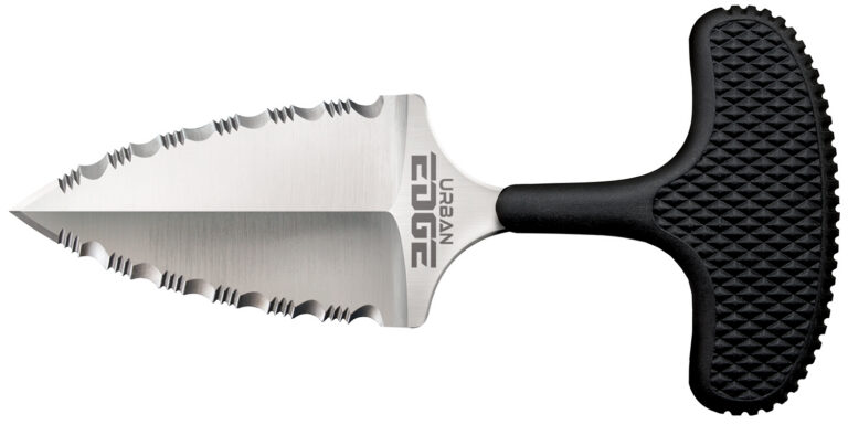 Cold Steel CS43XLSS Urban Edge  2.50" Fixed Serrated Stone Washed Japanese AUS-8A SS Blade/Black Textured Kray-Ex Handle