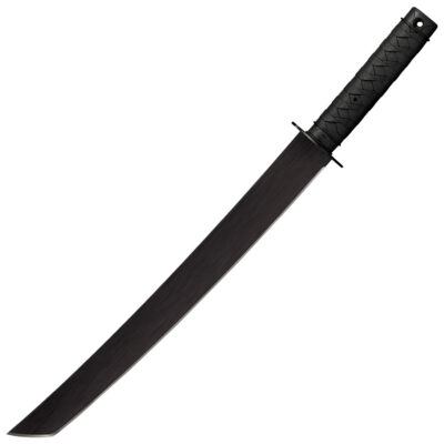 Cold Steel CS97TKLZ Tactical Wakizashi 18″ Black Matte Baked-On Anti Rust 1055 Carbon Steel Blade/ Black Polypropylene Handle 25″ Long Includes Sheath