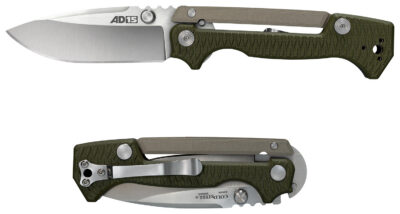 Cold Steel CS58SQ AD-15  3.50″ Folding Plain Spear Point S35VN SS Blade/Black Scales Aluminum/G10 Handle