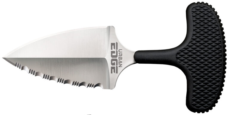 Cold Steel CS43XLS Urban Edge  2.50" Fixed Part Serrated Stone Washed Japanese AUS-8A SS Blade/Black Textured Kray-Ex Handle