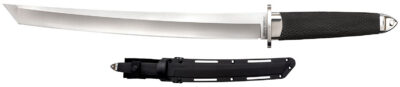 Cold Steel CS35AE Magnum Tanto XII  12″ Fixed Tanto Plain Satin VG-10 San Mai Blade/Black Textured/Oval Kray-Ex Handle Includes Sheath