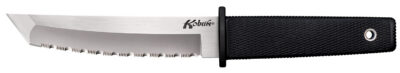 Cold Steel CS17TS Kobun  5.50″ Fixed Tanto Serrated AUS-8A SS Blade/Black Checkered Kray-Ex Handle Includes Sheath