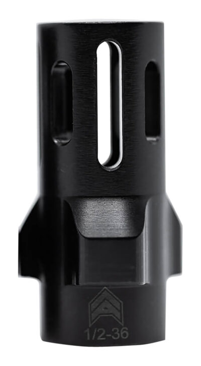Angstadt Arms AA093LHB36 Flash Hider  Black Hardcoat Anodized Steel with 1/2″-36 tpi Threads 1.42″ OAL for 9mm Luger