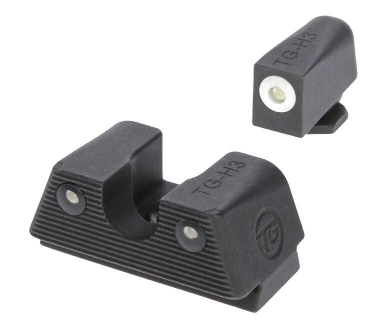 TruGlo TGTG231G1XW Tritium X Low, White Outline Tritium Front/ Green Tritium Rear/Black Nitride Fortress Frame, Compatible w/Most Glock Except MOS, Front Post/Rear Dovetail Mount