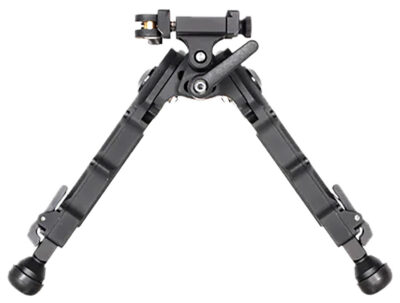 Accu-Tac BRASQDG204 BR-4 G2 Arca Spec Bipod made of Black Hardcoat Anodized Aluminum with ARCA Style Rail Attachment, Steel Feet & 5.75″-8.25″ Vertical Adjustment